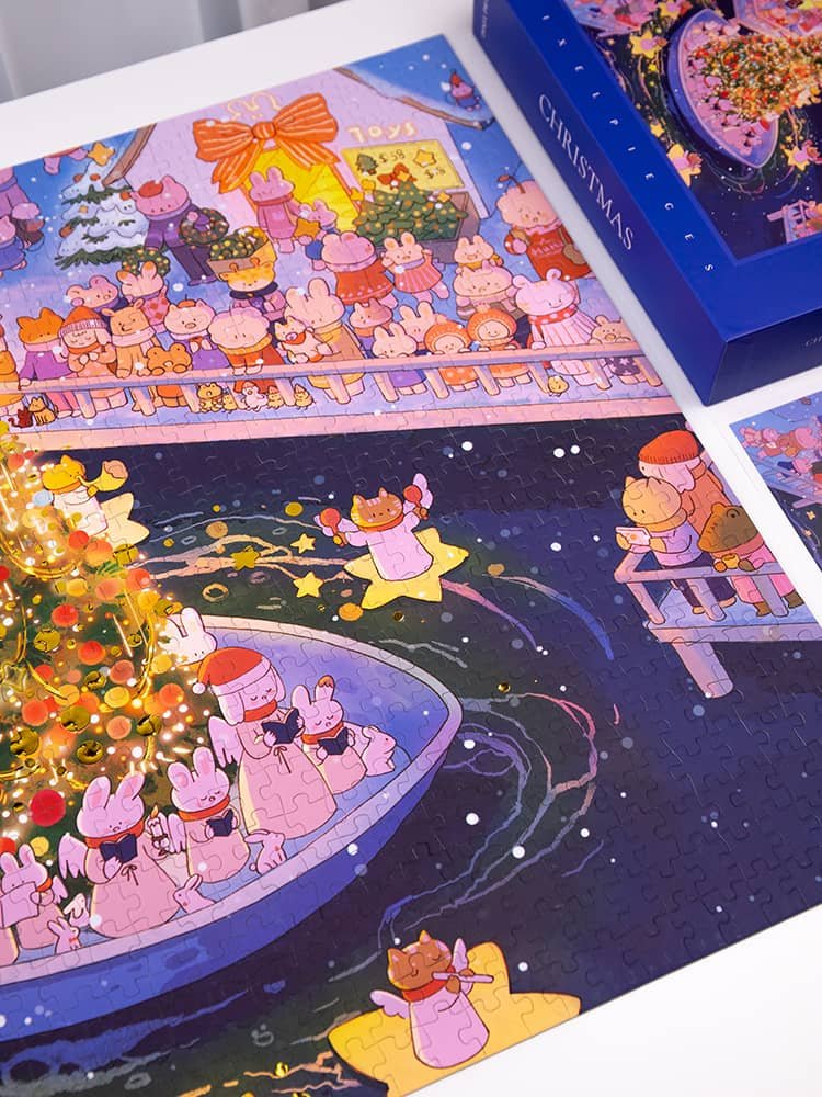 Christmas Night Jigsaw Puzzle 02 (1) Pixel Pieces-Christmas Night-02 1000 Piece Puzzle