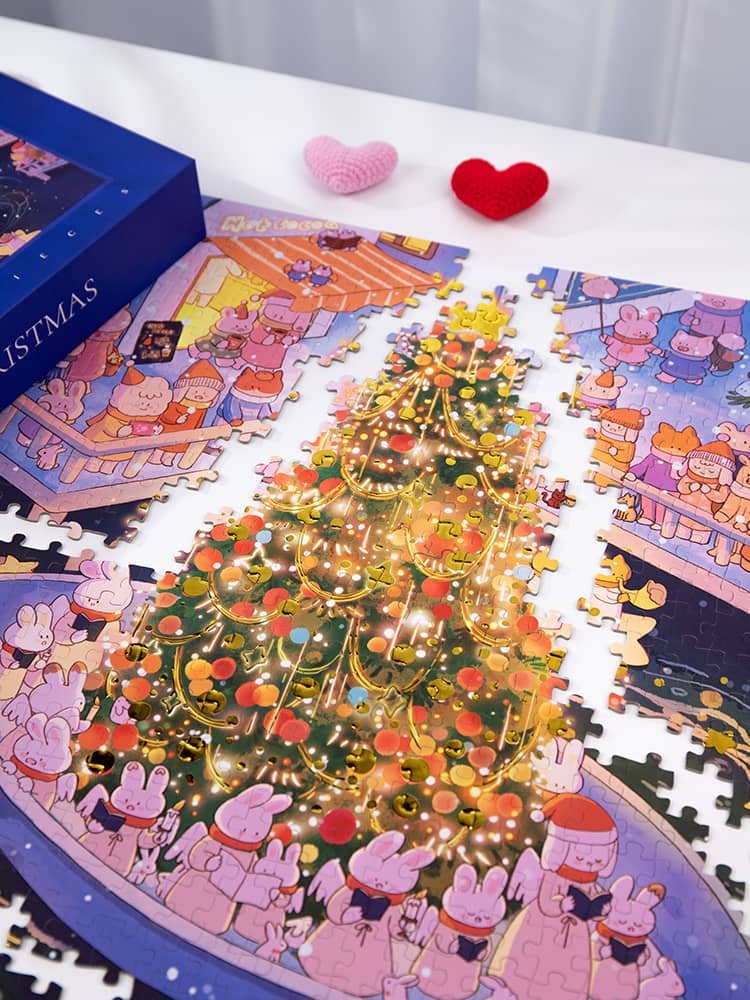 Christmas Night Jigsaw Puzzle 02 (4) Pixel Pieces-Christmas Night-02 1000 Piece Puzzle