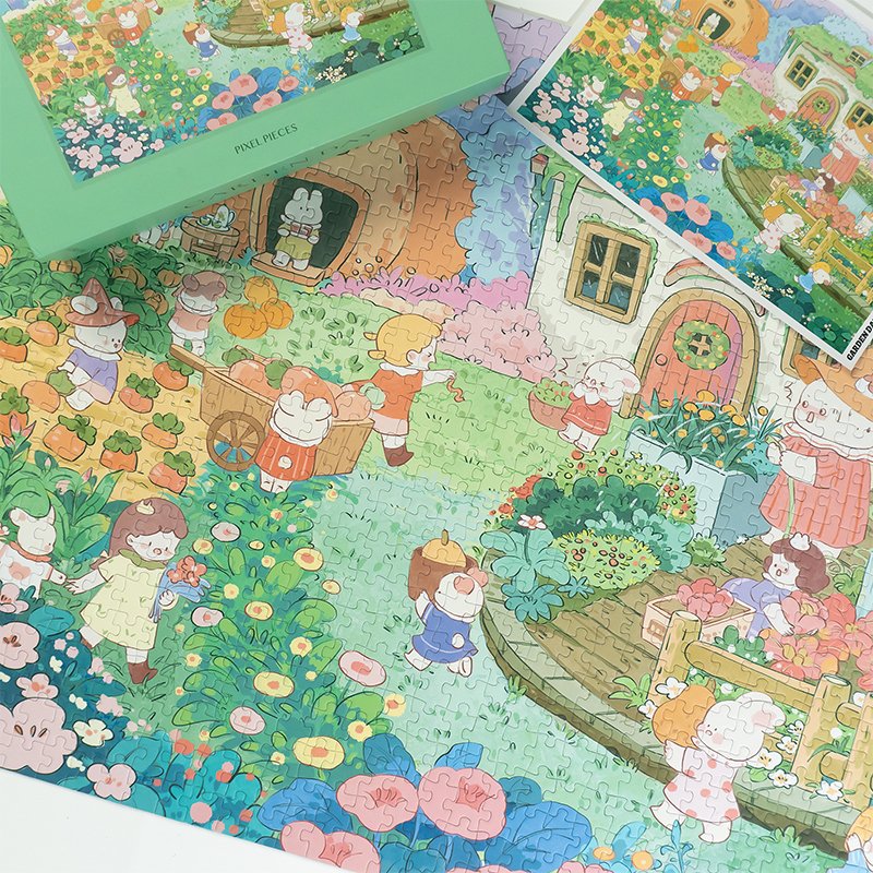 Garden Day Jigsaw Puzzle (3) Pixel Pieces-Garden Day 1000 Piece Puzzle