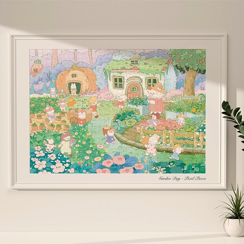 Garden Day Jigsaw Puzzle (4) Pixel Pieces-Garden Day 1000 Piece Puzzle