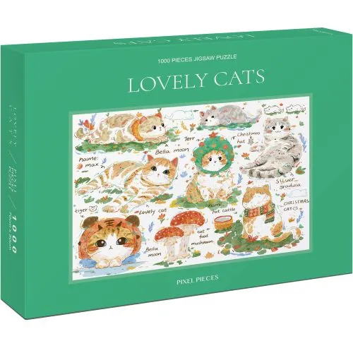 Lovely Cats Jigsaw Puzzle (5) Pixel Pieces-Lovely Cats 1000 Piece Puzzle