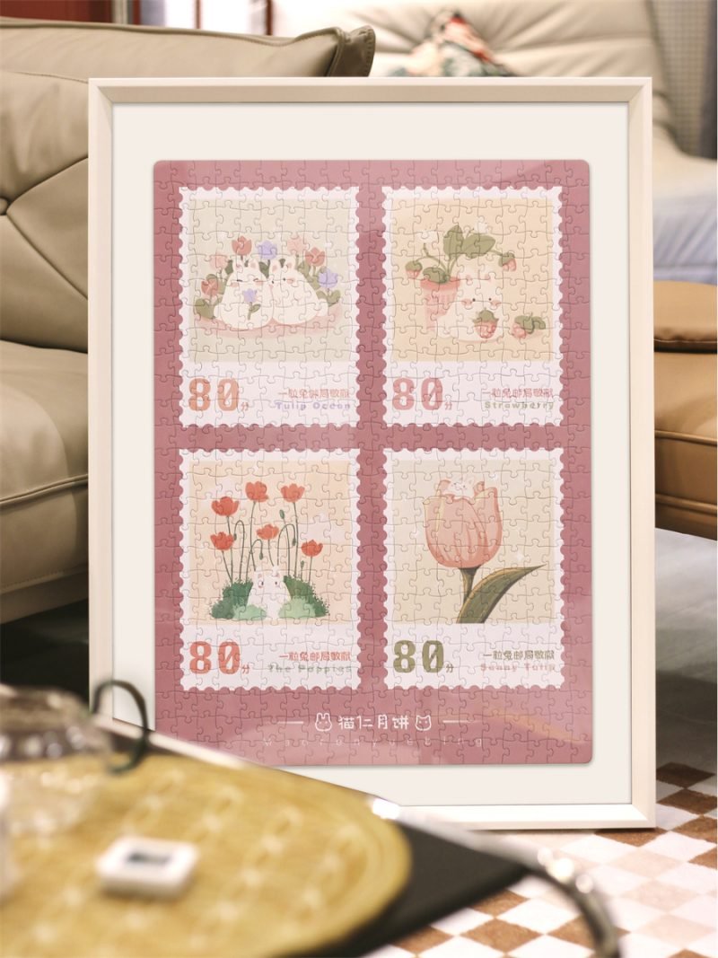 Discontinued-Ber-Rabbit Stamp Jigsaw Puzzle 500pcs