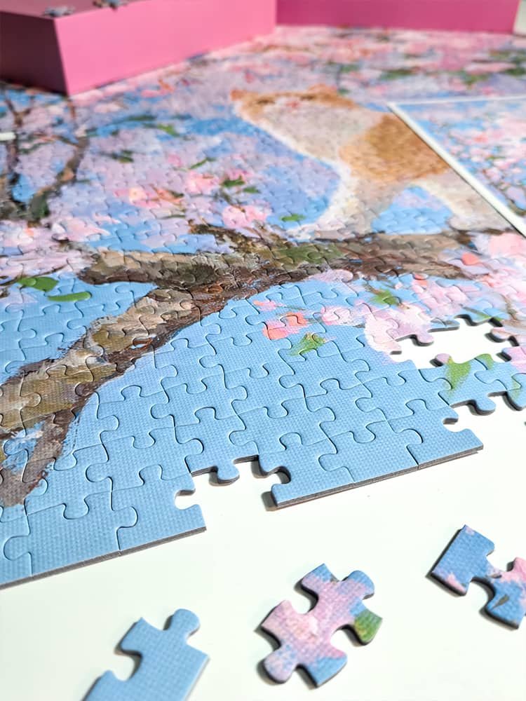 Sakura Cat (1) Pixel Pieces-Sakura Cat 1000 Piece Puzzle
