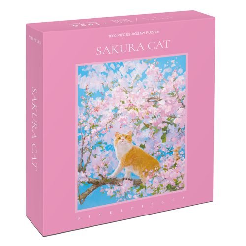 Sakura Cat (4) Pixel Pieces-Sakura Cat 1000 Piece Puzzle