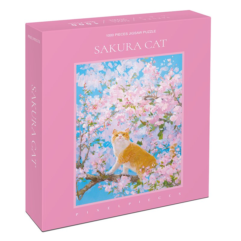 Sakura Cat (4) Pixel Pieces-Sakura Cat 1000 Piece Puzzle