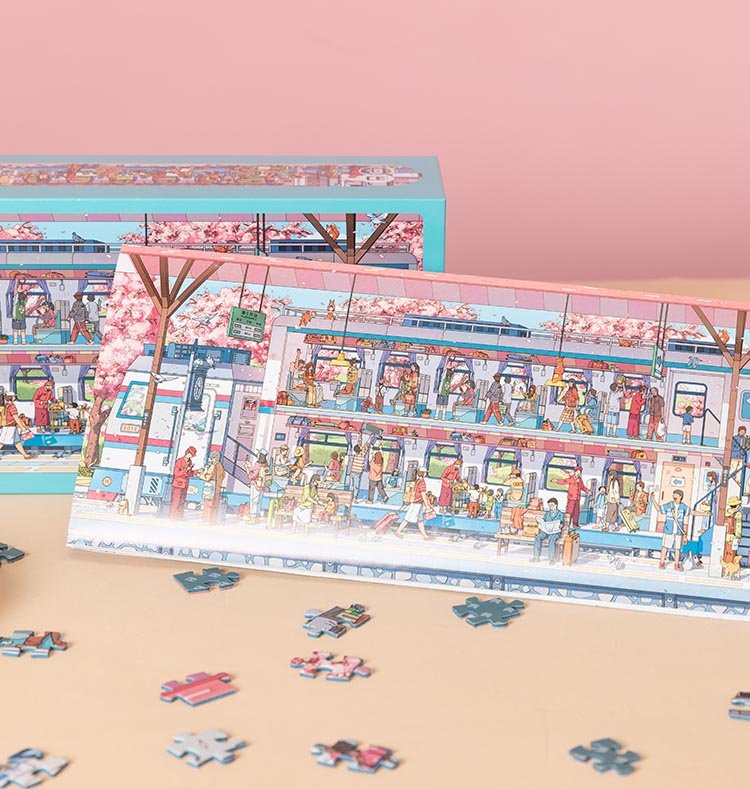 Vinlaa-Sakura Train 1000 Piece Puzzle