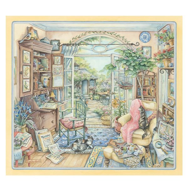 Discontinued-Seren Art-Study and Cat 858 Piece Puzzle