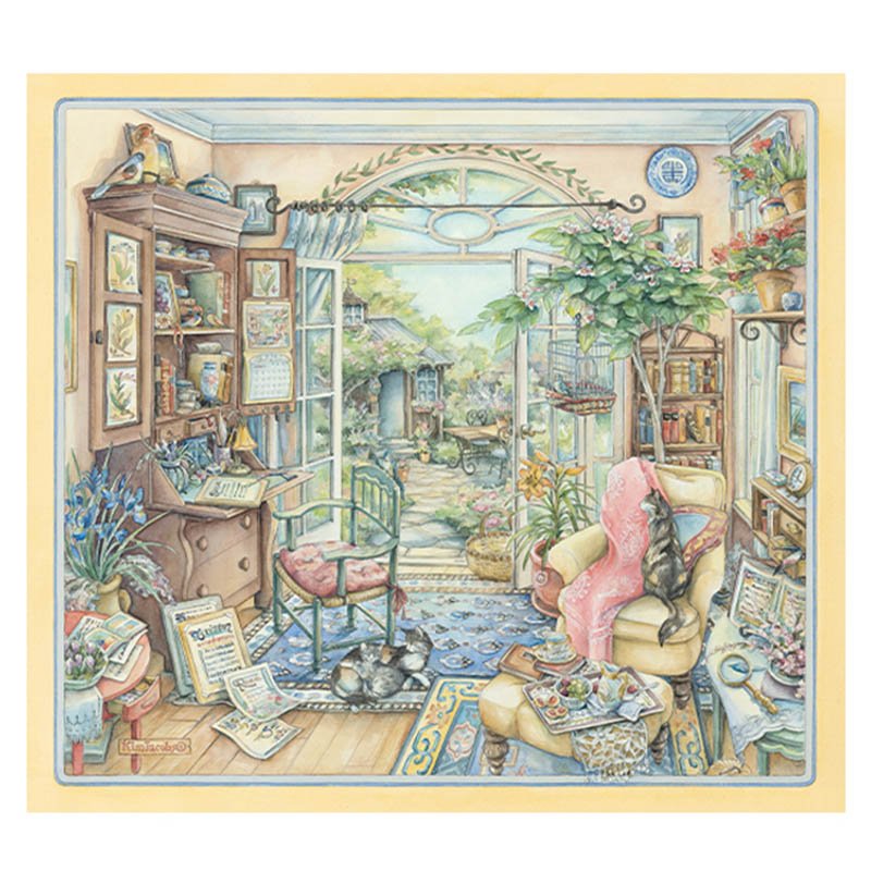 Study and Cat Discontinued-Seren Art-Study and Cat 858 Piece Puzzle