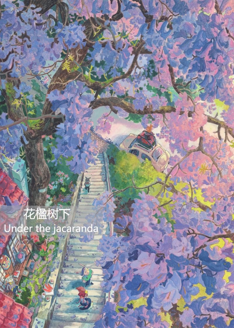 Soulpuzz-Under The Jacaranda Jigsaw Puzzle 1000pcs