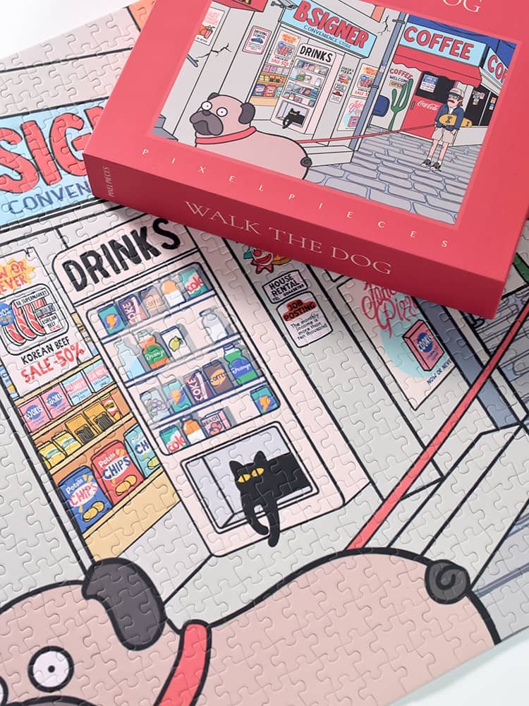 Pixel Pieces-Walk The Dog 1000 Piece Puzzle