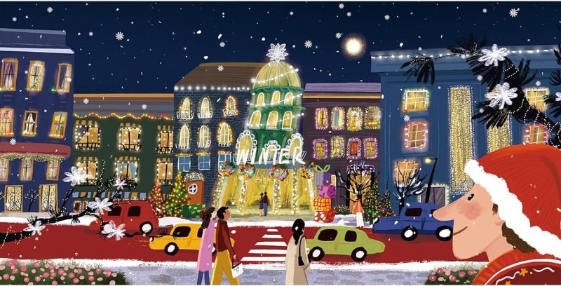 Christmas Winter Lights (2) Discontinued-Momibook-Christmas Lights Jigsaw Puzzle 1000pcs(Dented corner)