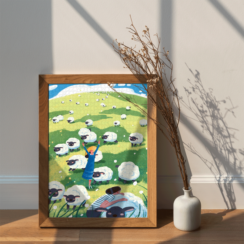 Cute Sheep (2) Kibifufu-Cute Sheep Jigsaw Puzzle 500pcs