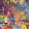 Fluorescent Jigsaw Puzzle 1000pcs-Momibook-Fireworks Are Gorgeous