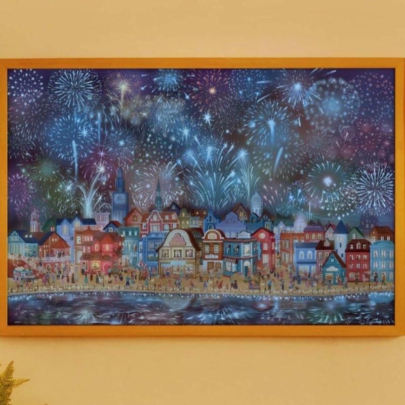 Fluorescent Jigsaw Puzzle 1000pcs-Momibook-Fireworks Are Gorgeous