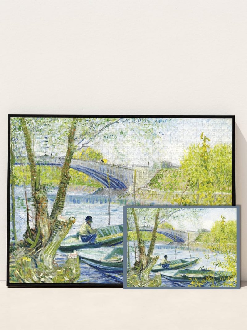 Discontinued-Van Gogh Puzzle-Fishing in Spring Jigsaw Puzzle 1008pcs-Kibifufu