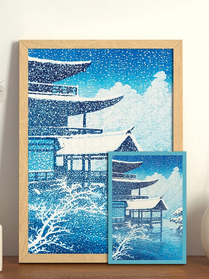 Golden Pavilion in Snow (3) Discontinued-Kibifufu-Golden Pavilion in Snow Jigsaw Puzzle 500pcs-Hasui Kawase