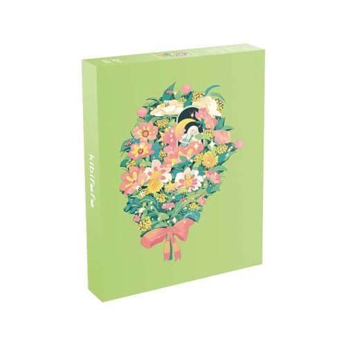 Kibifufu-Irregular Cut Jigsaw Puzzle-Green Flower 520pcs