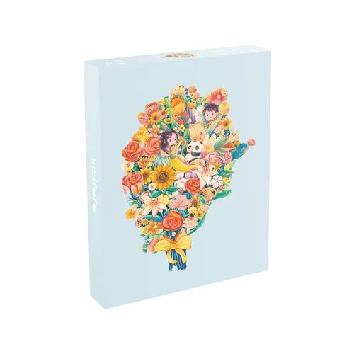 Irregular Cut Jigsaw Puzzle Panda Flower (1) Kibifufu-Irregular Cut Jigsaw Puzzle Panda Flower 520pcs