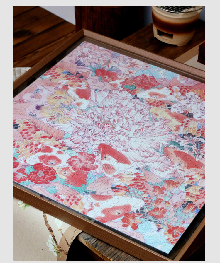 Ber-Double-sided Jigsaw Puzzle 1024pcs- Nine Fishes