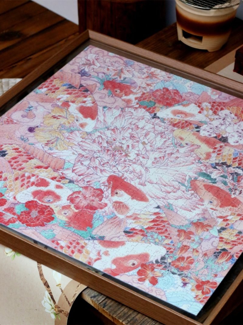 Ber-Double-sided Jigsaw Puzzle 1024pcs- Nine Fishes