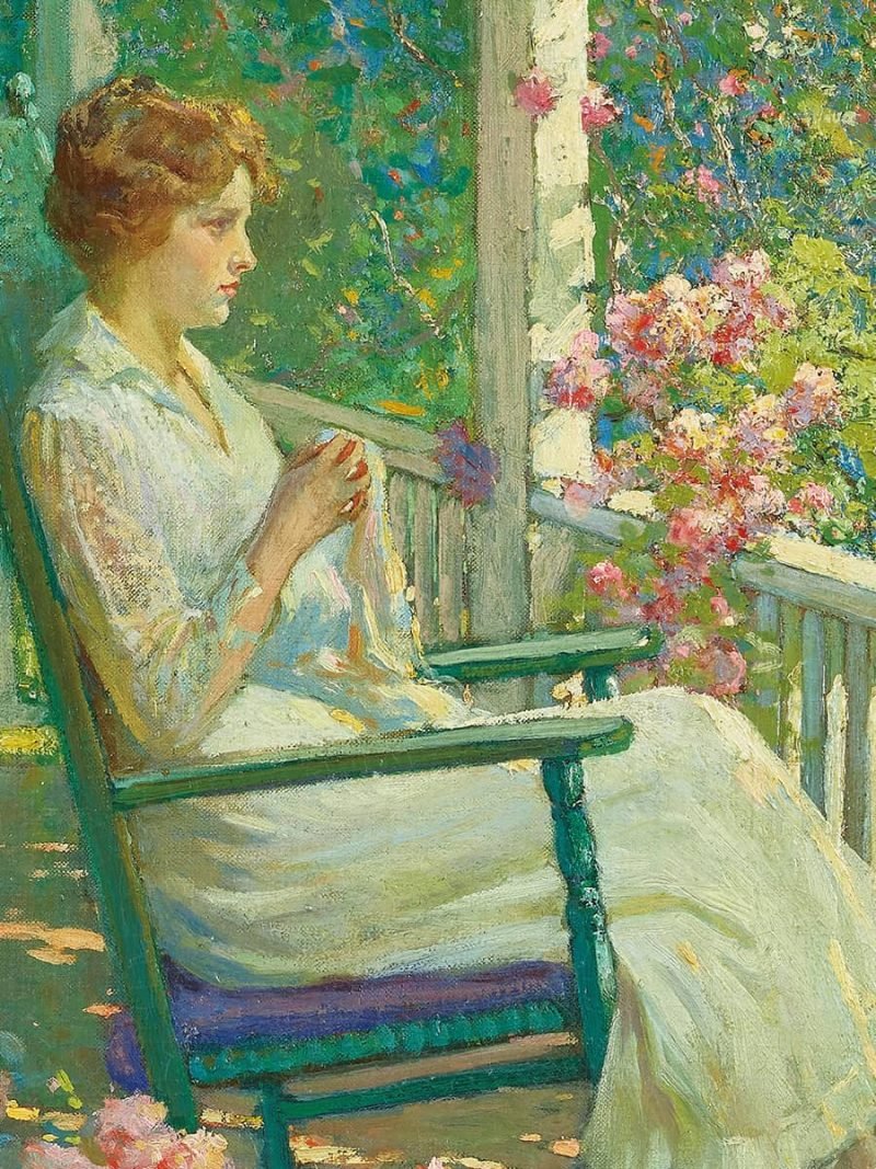 Kibifufu-Woman Sitting on the Balcony Jigsaw Puzzle 500pcs