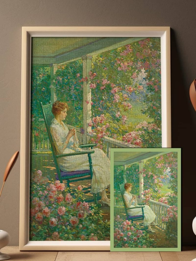 Kibifufu-Woman Sitting on the Balcony Jigsaw Puzzle 500pcs