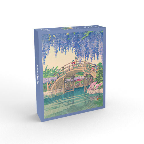 Discontinued-Kibifufu-Wisteria at Kameido Jigsaw Puzzle 1008pcs-Hasui Kawase