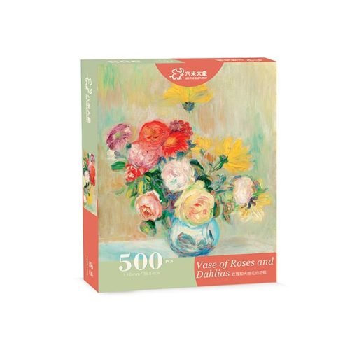 Vase of Roses amd Dahlias 500pcs Jigsaw Puzzle-See the Elephant-Vase of Roses and Dahlias by Pierre-Auguste Renoir