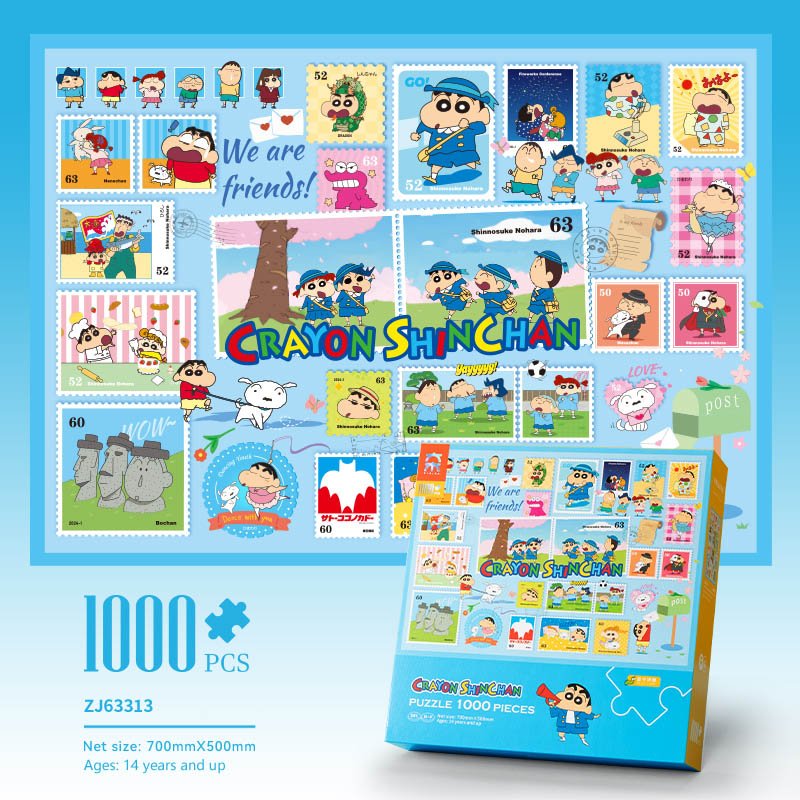 Crayon Shinchan Stamp (4) 1000pcs Jigsaw Puzzle-Vinlaa-Crayon Shinchan Stamp