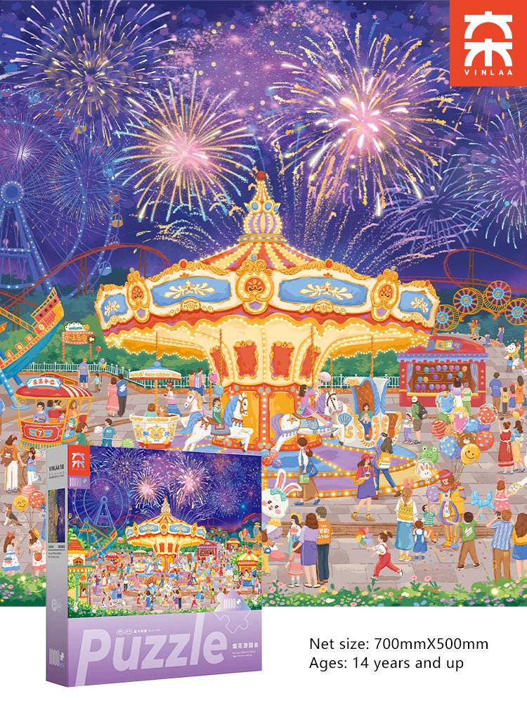 1000pcs Jigsaw Puzzle-Vinlaa-Fireworks in Playground