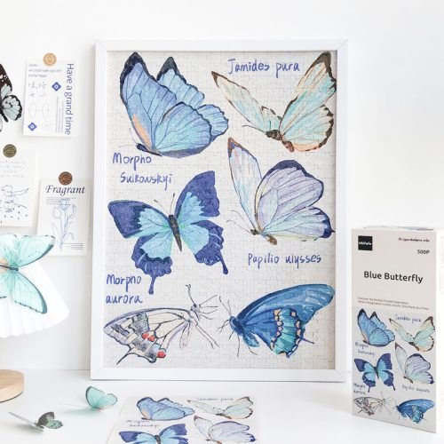 500pcs Jigsaw Puzzle-Kibifufu-Blue Butterfly