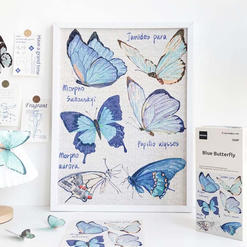 500pcs Jigsaw Puzzle-Kibifufu-Blue Butterfly