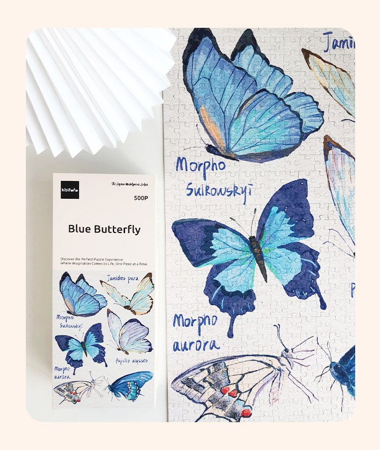 500pcs Jigsaw Puzzle-Kibifufu-Blue Butterfly