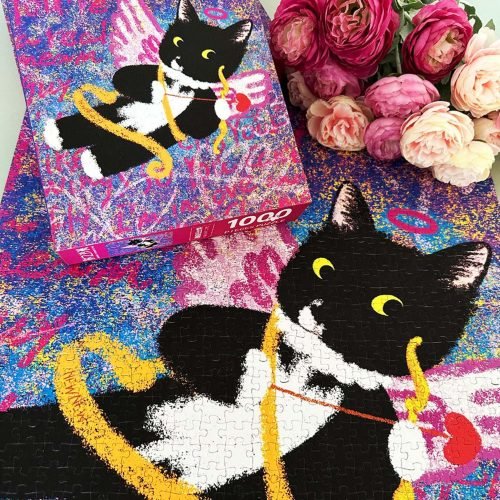 1000pcs Jigsaw Puzzle-Sandbars in the River of Time-Cupid Cat