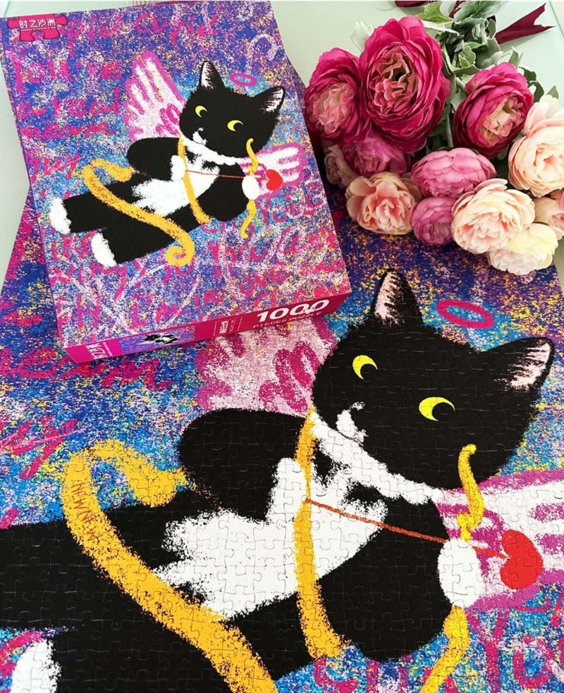 Cupid Cat Jigsaw Puzzle (1) 1000pcs Jigsaw Puzzle-Sandbars in the River of Time-Cupid Cat