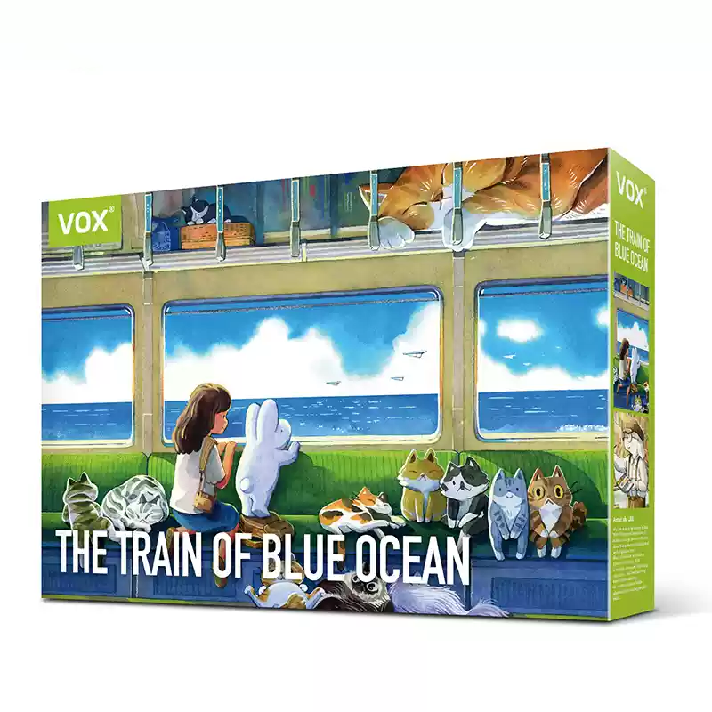 1000 Piece Puzzle-Vox Puzzle-Afu Watercolor-The Train of Blue Ocean