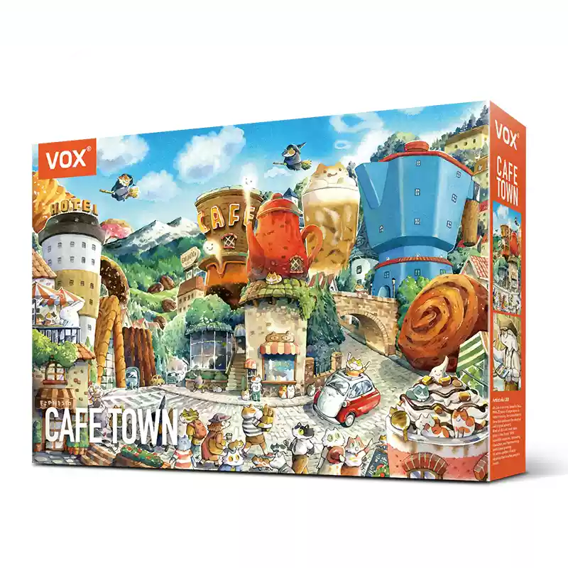 1000 piece puzzle-Afu watercolor-cafe town 1000 Piece Puzzle-Vox Puzzle-Afu Watercolor-Cafe Town