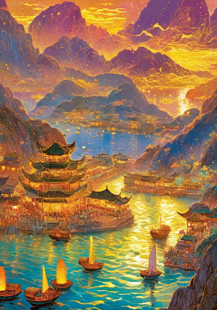 1000pcs Jigsaw Puzzle-Vinlaa-Faint Glow of Distant Mountains