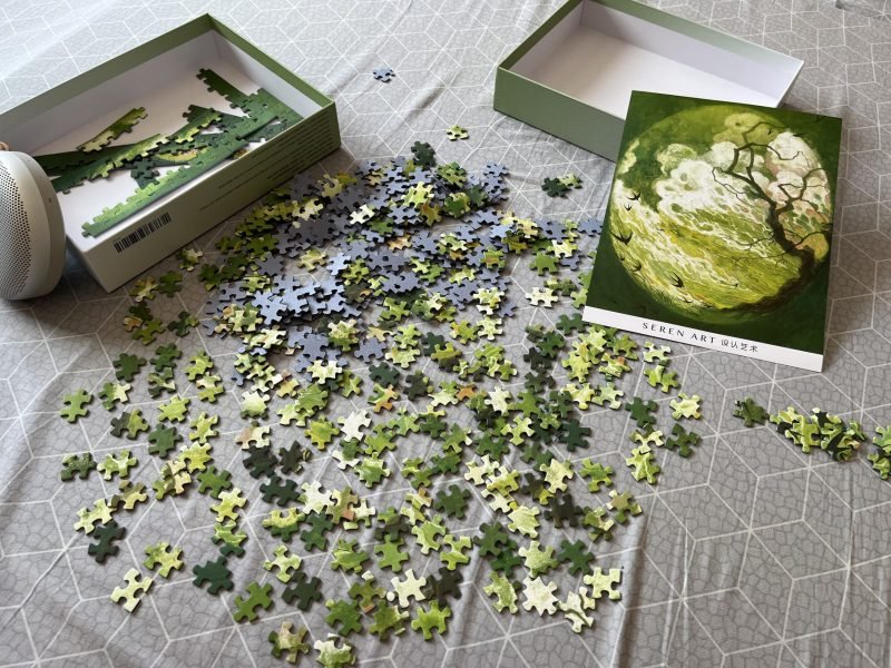 Green Jigsaw Puzzle (4) 500 Piece Puzzle-Seren Art-Green