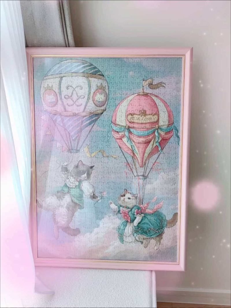 1000pcs Jigsaw Puzzle-Minute Puzzle-Cat Hot Air Balloon Traveller