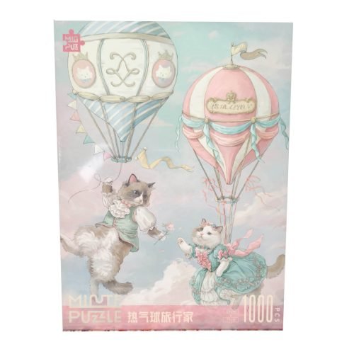 1000pcs Jigsaw Puzzle-Minute Puzzle-Cat Hot Air Balloon Traveller