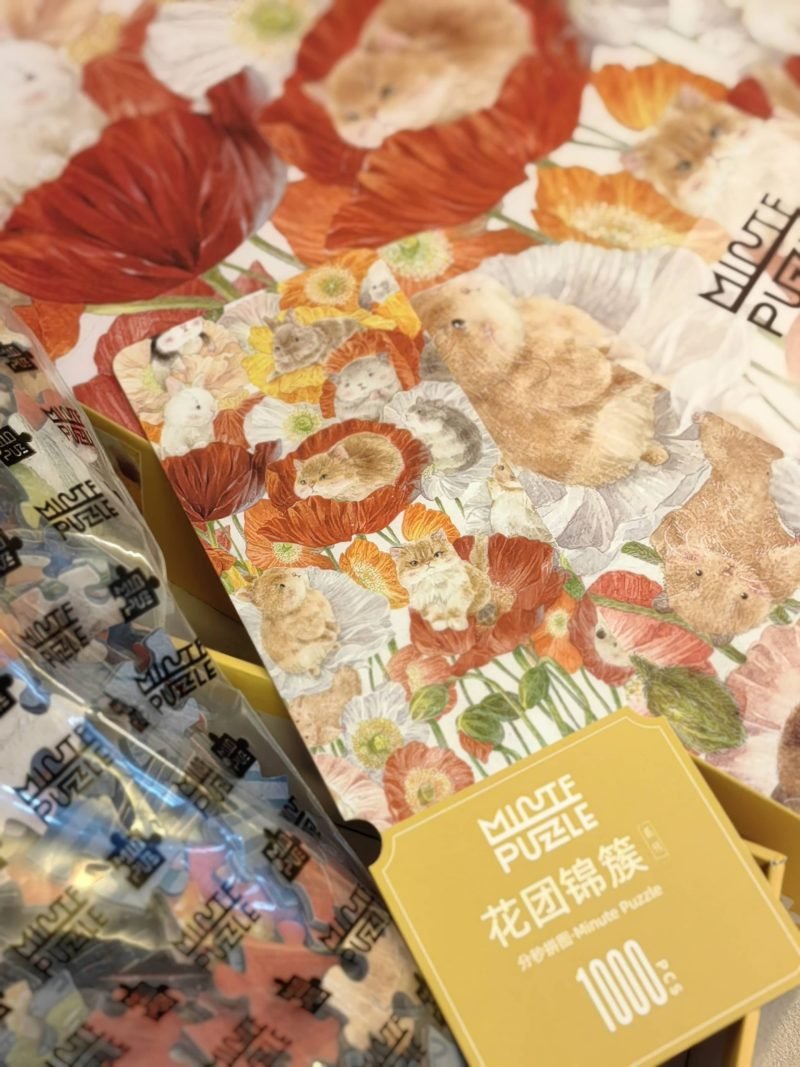 1000pcs Jigsaw Puzzle-Minute Puzzle-Cute Animals on Flowers