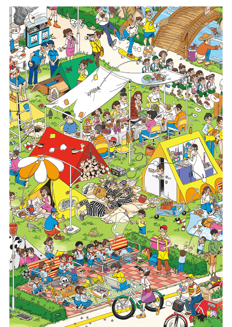 Vinlaa puzzle camping resort (3)-copy 1000pcs Cartoon Jigsaw Puzzle-Vinlaa-Camping Resort