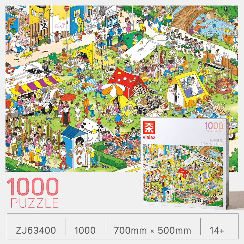 1000pcs Cartoon Jigsaw Puzzle-Vinlaa-Camping Resort - TopPuzzleShop