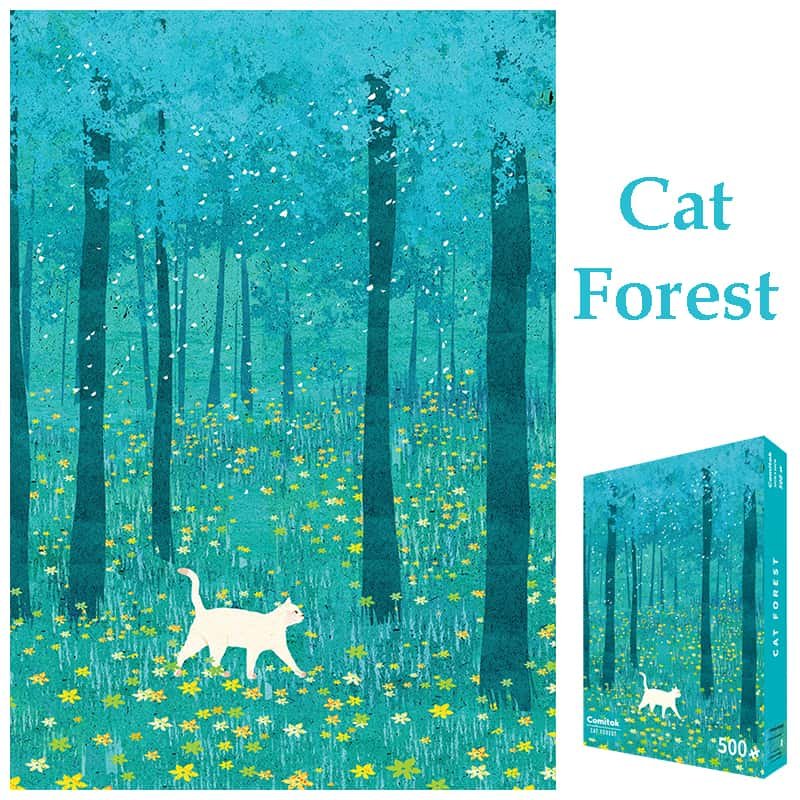 500pcs Puzzle Cat Forest (2) 500 Jigsaw Puzzle-Comitok-Cat Forest