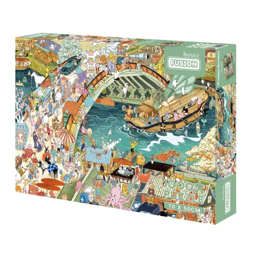 1000pcs Jigsaw Puzzle-Botop Fusion-Along the River During the Qingming Festival
