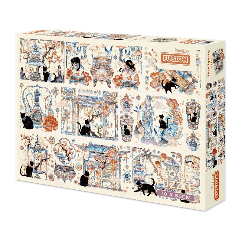 1000pcs Jigsaw Puzzle-Botop Fusion-Black Cat From Yuan Dynasty