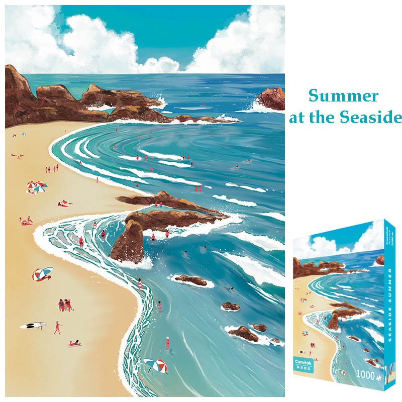 Comitok Puzzle-Summer at seaside 1000pcs (2) 1000pcs Jigsaw Puzzle-Comitok-Summer at Seaside