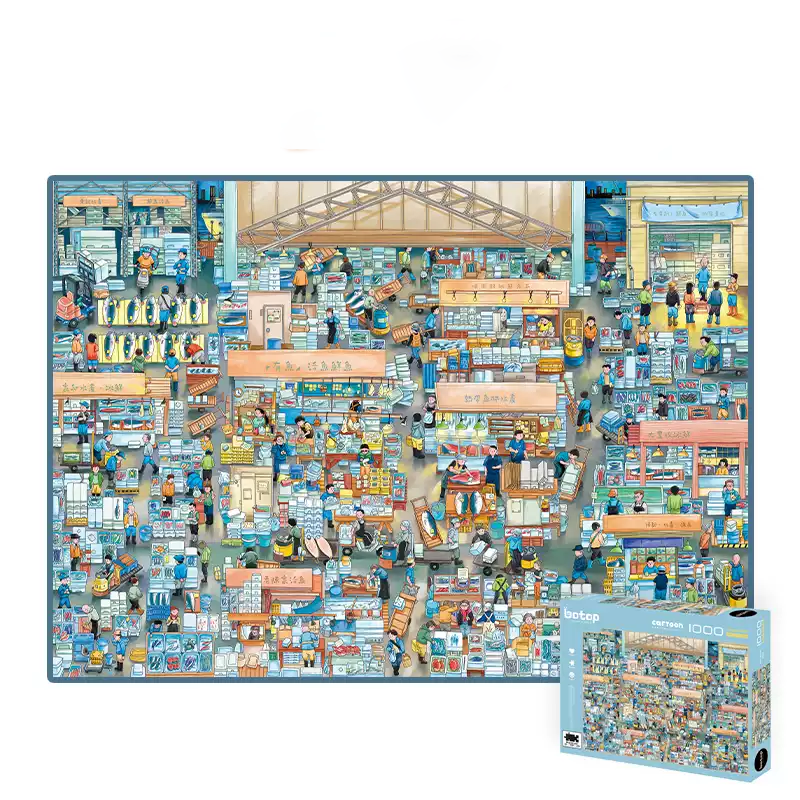 Fish market 1000pcs Jigsaw Puzzle-Botop-Fish Market
