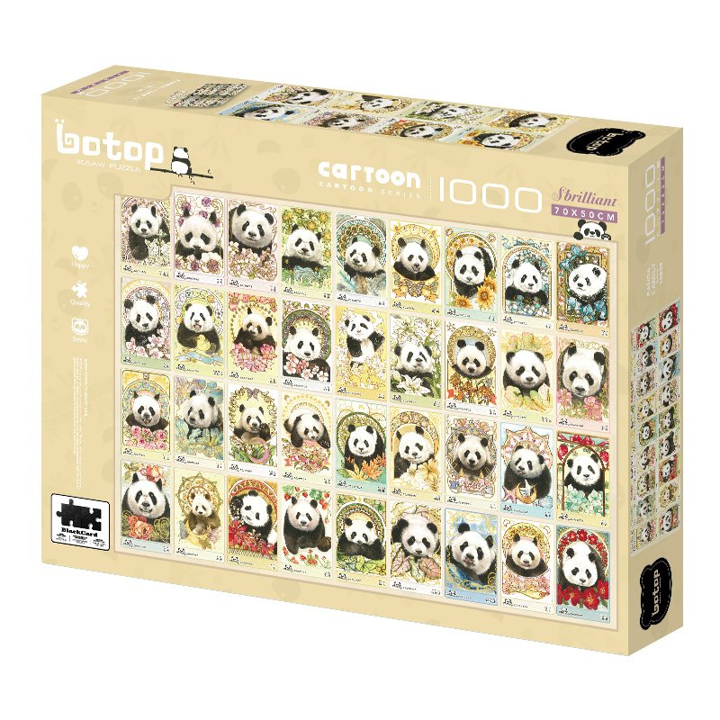 Panda Family Puzzle (1) 1000pcs Jigsaw Puzzle-Botop-Panda Family